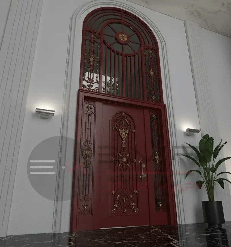 Ferforje Villa Kapısı Modelleri 1096 3 Ferforje Villa Kapisi Modelleri 1096 Kirmizi
