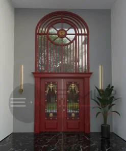 Ferforje Villa Kapisi Modelleri 1097 Kirmizi