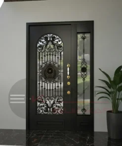 Ferforjeli Klasik Dis Kapi Villa Kapisi Bubble Siyah