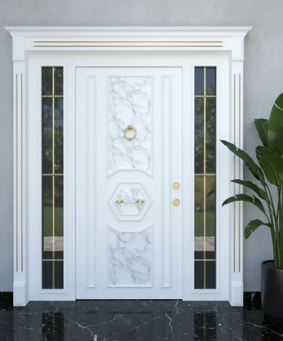 Granit-Desenli-Dis-Kapi-Villa-Kapisi-Modelleri-Evk-105-Beyaz Granit-Desenli-Dis-Kapi-Villa-Kapisi-Modelleri-Evk-105-Beyaz