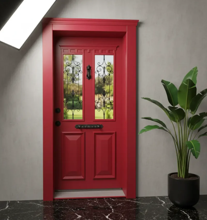Kırmızı Villa Kapısı Modelleri 544 3 Kirmizi Villa Kapisi Modelleri 544 Kirmizi