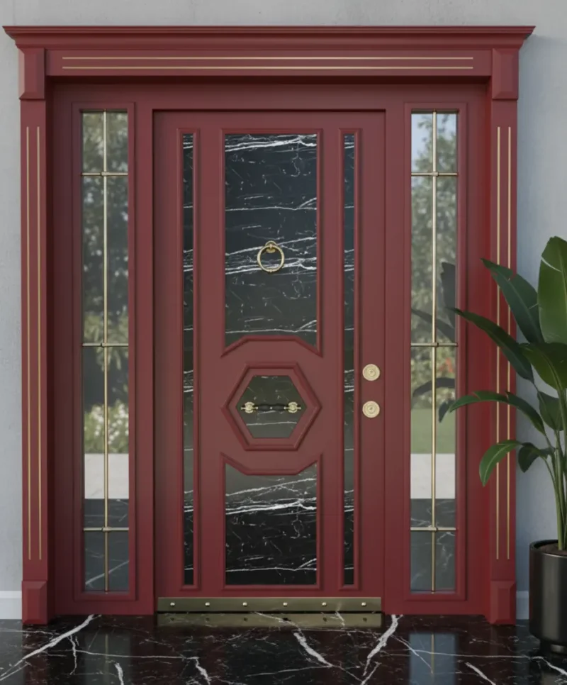 Kompak Lamine Dış Kapı Villa Kapısı Modelleri Evk-103 3 Kompak Lamine Dis Kapi Villa Kapisi Modelleri Evk 103 Kirmizi