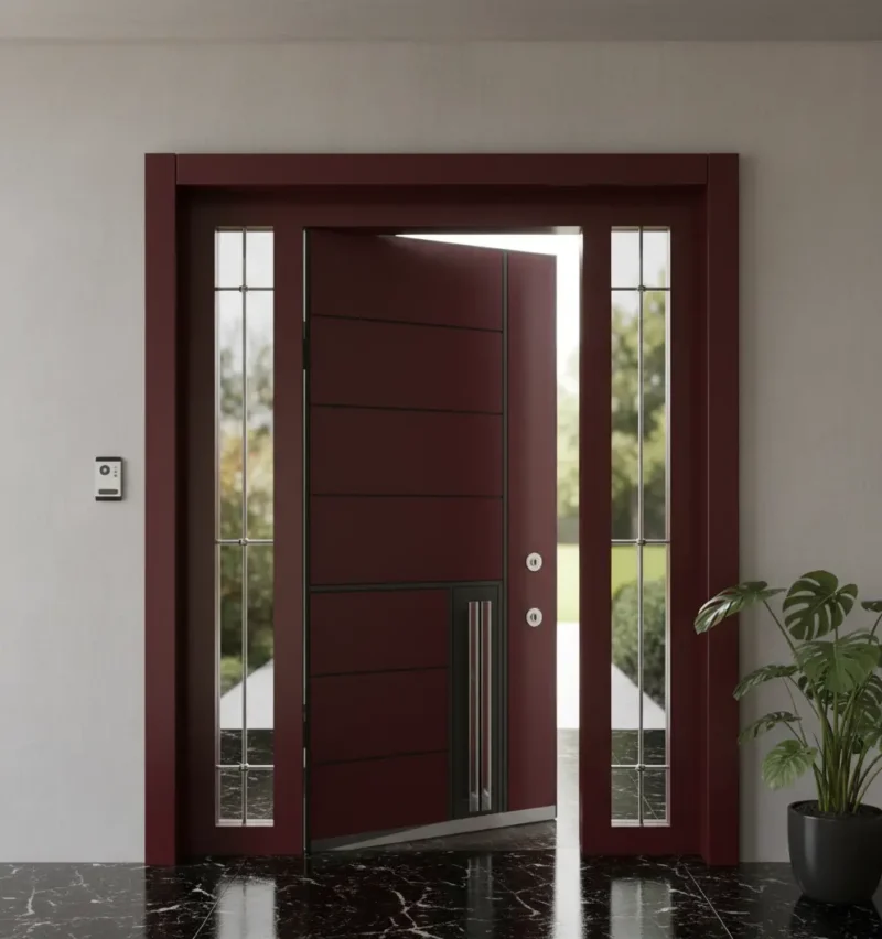 Kompakt İreko Villa Kapısı Modelleri 525 3 Kompakt Ireko Villa Kapisi Modelleri 525 Kirmizi