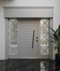 Kompakt Lamine Villa Kapisi Geometrik Gri