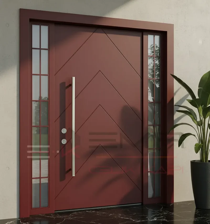 Kompakt Villa Kapısı Trecy 3 Kompakt Villa Kapisi Trecy Kirmizi