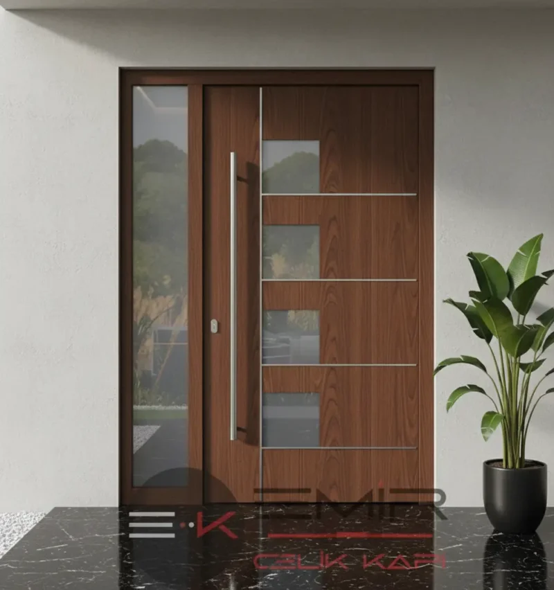 Kompozit Kompakt Kaplama Camlı Villa Kapısı 593 5 Kompozit Kompakt Kaplama Camli Villa Kapisi 593 Ceviz
