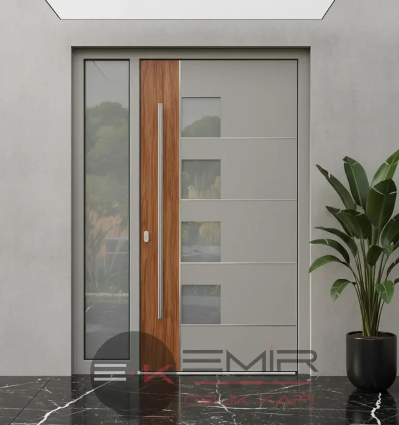 Kompozit Kompakt Kaplama Camlı Villa Kapısı 593 4 Kompozit Kompakt Kaplama Camli Villa Kapisi 593 Gri