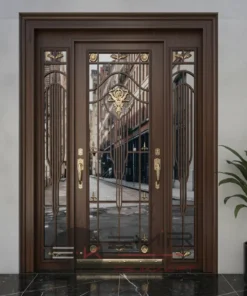 Kompozit Kompakt Kaplama Camli Villa Kapisi 594 Ceviz