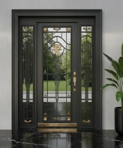 Kompozit Kompakt Kaplama Camli Villa Kapisi 594 Siyah