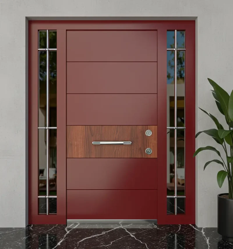 Kompozit Villa Kapısı Modelleri 410 3 Kompozit Villa Kapisi Modelleri 410 Kirmizi