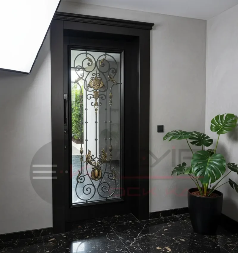 Masif Ahşap Camlı Villa Kapısı Tuzla 2 Masif Ahsap Camli Villa Kapisi Tuzla Siyah
