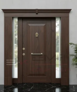 Mat Siyah Villa Kapisi Dis Kapi 1158 Ceviz