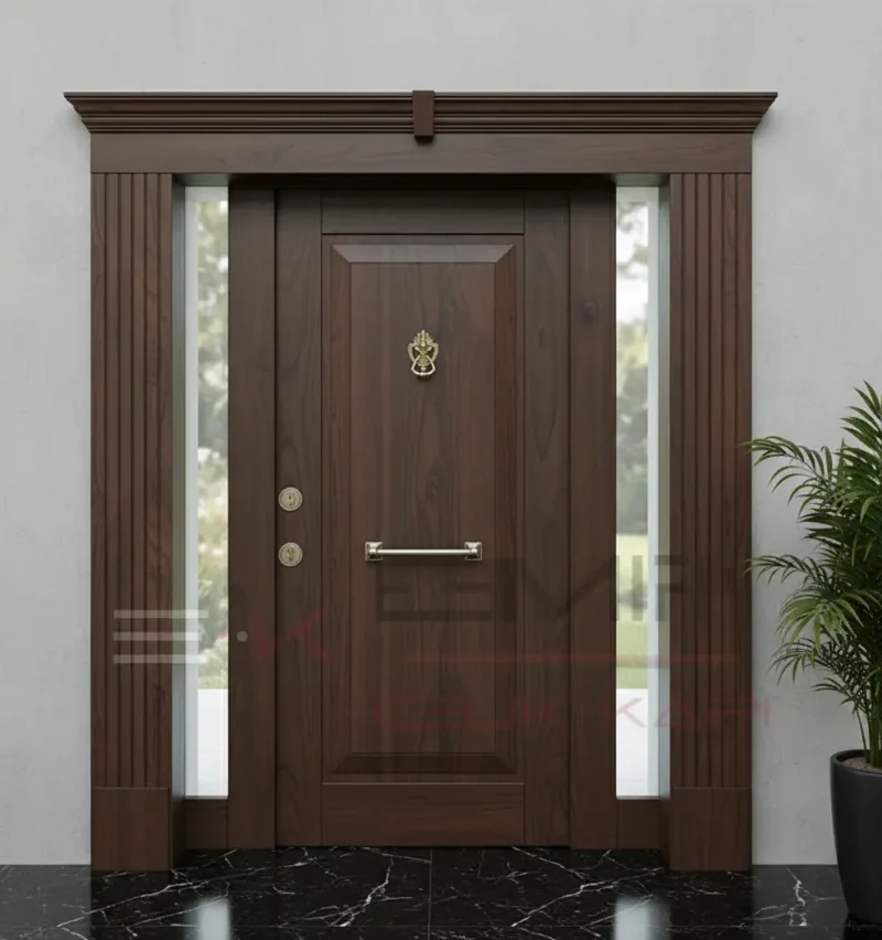 Mat Siyah Villa Kapısı Dış Kapı 1158 5 Mat Siyah Villa Kapisi Dis Kapi 1158 Ceviz