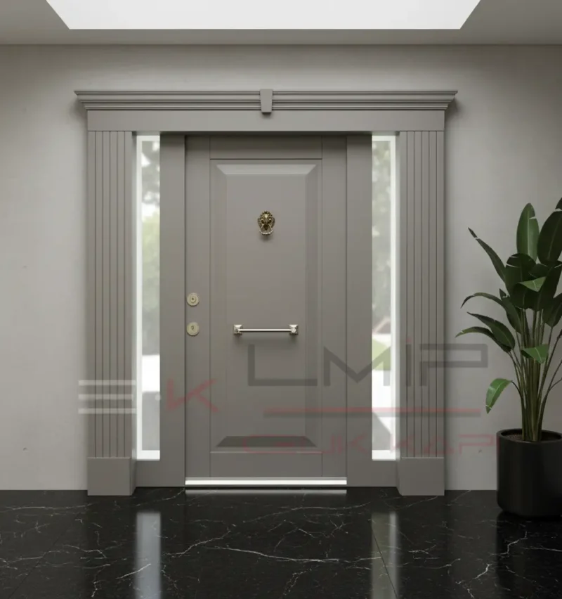 Mat Siyah Villa Kapısı Dış Kapı 1158 4 Mat Siyah Villa Kapisi Dis Kapi 1158 Gri