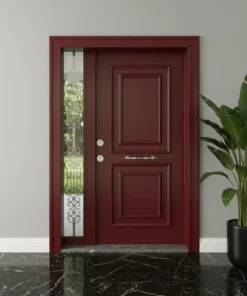 Mavi Villa Kapisi Celik Kapi Evk 118 Kirmizi