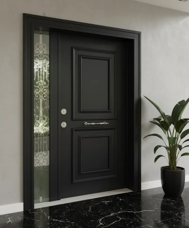 Mavi Villa Kapısı Çelik Kapı Evk-118 2 Mavi Villa Kapisi Celik Kapi Evk 118 Siyah