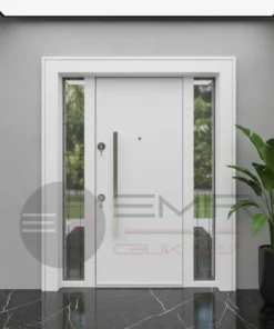 Mermer Desenli Villa Kapisi Granit Beyaz