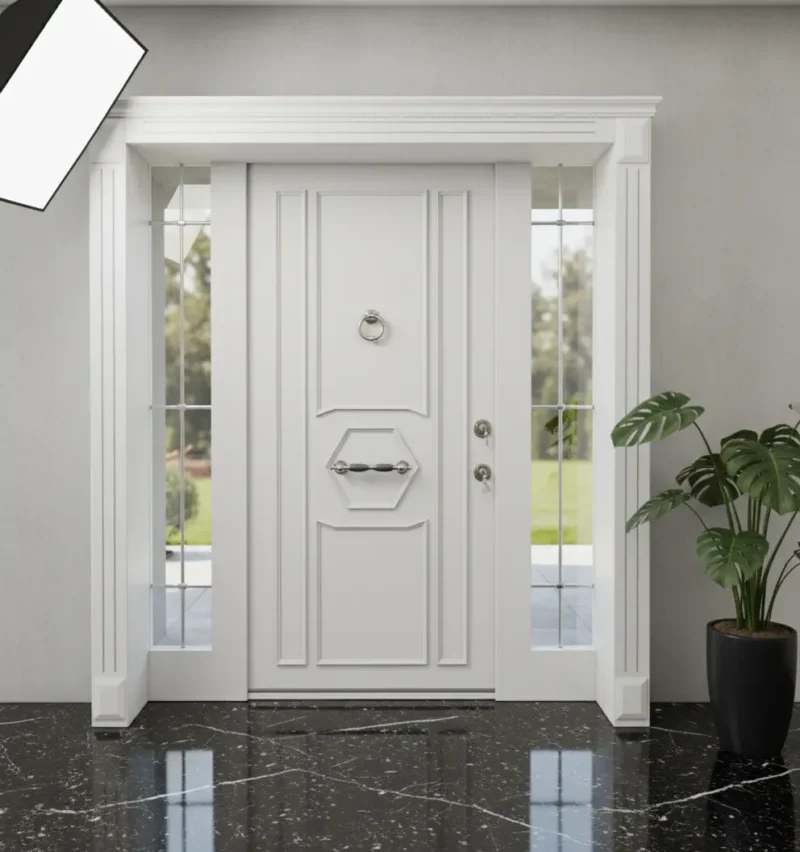 Mermer Desenli Villa Kapısı Modelleri 548 1 Mermer Villa Kapisi Modelleri 548 Beyaz