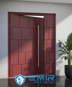 Modern Villa Kapisi Modelleri 259 Kirmizi