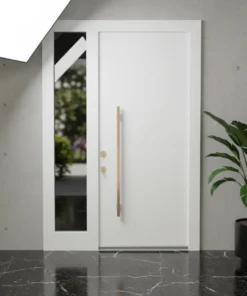Tas Desenli Celik Villa Kapisi Tekirdag Beyaz