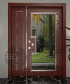 Versace Villa Kapisi Kompozit Kirmizi