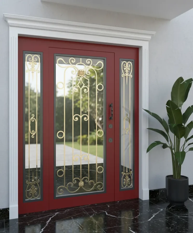Villa Kapısı Modelleri Dış Mekan Çelik Kapı Evk-046 3 Villa Kapisi Modelleri Dis Mekan Celik Kapi 809 Kirmizi