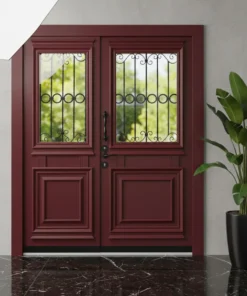 Villa Kapisi Modelleri Fiyatlari 1058 Kirmizi